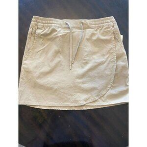 Eddie Bauer Women Tulip Hem Tan Skort S Drawstring Pockets Short‎ Elastic Waist